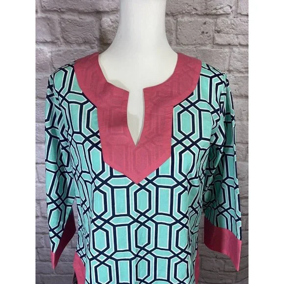 NEW Simply Southern Tunic Top Medium V Neck Bathing Suit Coverup Cotton 9180 - Picture 5 of 11